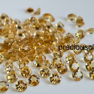 Natural Yellow Citrine Round 4mm Faceted - Loose Citrine AAA Top Quality