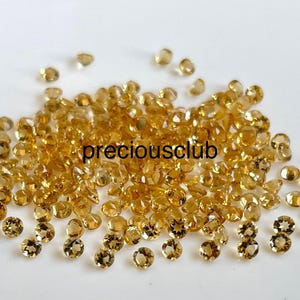 Natural Yellow Citrine Round 2.5mm Faceted - Loose Citrine AAA Top Quality