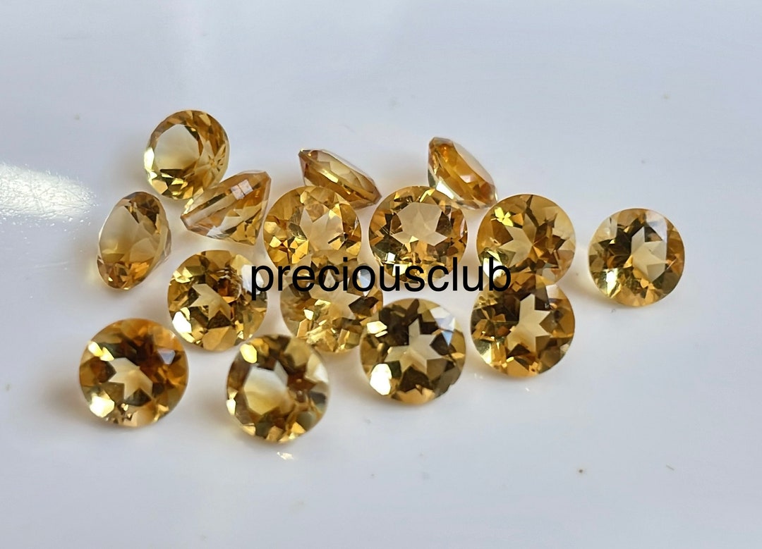 100 個卸売ロット天然シトリンラウンドカット 1 mm から 12 mm