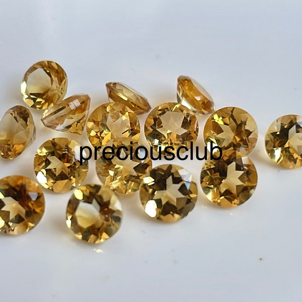 100 Stück Grosshandelsmenge Natürliche Citrin Rundschliff 1 mm bis 12 mm Facettierte AAA-Qualität - Menge von 100 Stück lose Citrine