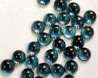 Natural London Blue Topaz Round 4mm Cabochon - Loose Topaz AAA High Quality