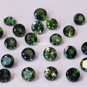 Natural Green Tourmaline Round Cut 4mm Faceted Super Top AAA Quality- loose Green Tourmaline Round Cut AAA Quality