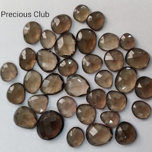 Natural Free Size Uneven Shape Smokey quartz Rose Cut AAA Quality - Loose Smokey Quartz