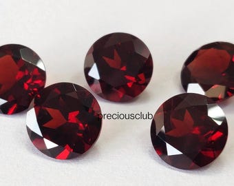 Natural Red Garnet Round cut 11mm Faceted - Loose Garnet AAA Top Quality