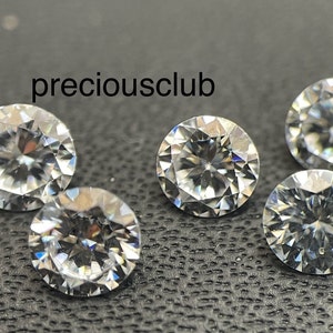 Sparkling E-F White Moissanite 6mm Round Cut Stone - VS Clarity, Brilliant Shine