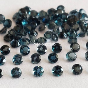 Natural London Blue Topaz Round Cut 2.5mm Faceted - Loose topaz AAA High Quality