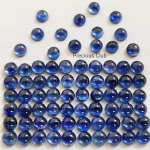 Natural only heated 3mm Blue sapphire round cabs - AA quality