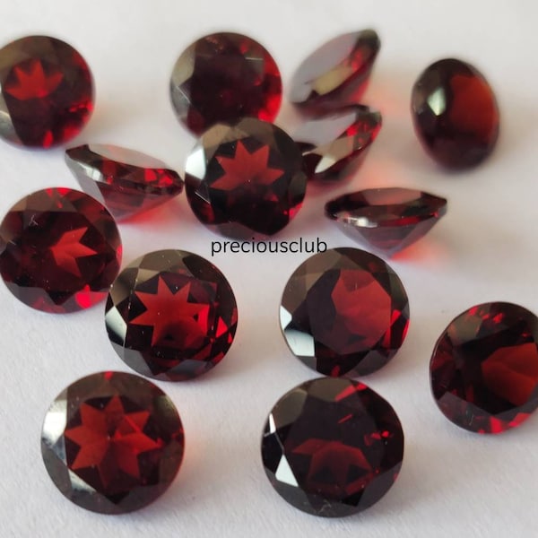 Natural Red Garnet Round cut 6 mm Faceted - Loose Garnet AAA Top Quality