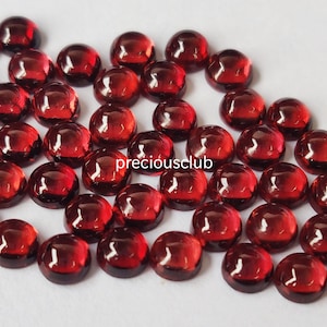 Natural Red Garnet Round 8mm Cabochon - Loose Garnet AAA Top Quality