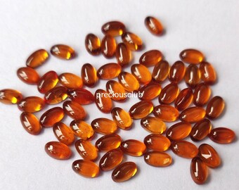 Natural Hessonite orange Garnet Oval Cabochon 3x5mm - AAA Quality loose Hessonite orange Garnet