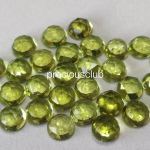 Natural Peridot Round Rose cut 3 mm - Loose gem AAA Top Quality