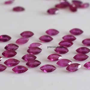 Ruby Glass Filled Marquise 2x4mm Faceted AAA Quality - Loose Ruby Glass filled