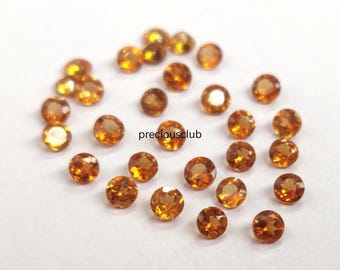 Natural Hessonite orange Garnet Round 4mm Faceted - AAA Quality loose Hessonite orange Garnet