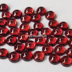 100 Pc Wholesale lot of Natural Red Garnet Round  3mm to 6mm Cabochon - Loose Garnet AAA Top Quality