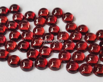 100 Pc Wholesale lot of Natural Red Garnet Round  3mm to 6mm Cabochon - Loose Garnet AAA Top Quality