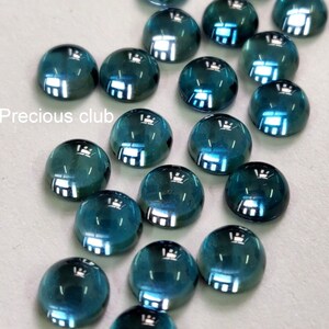 Natural London Blue Topaz Round 5mm Cabochon - Loose Topaz AAA High Quality