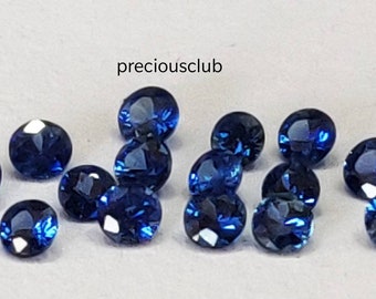 Natural Only Heated Blue Sapphire 1.75mm Round Brilliant Faceted cut AAA QUALITY
