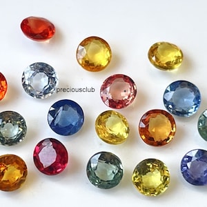 Natural only heated Multicolor sapphire 4mm Round Normal Faceted AAA Quality