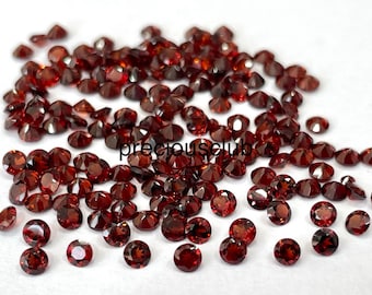 Natural Red Garnet Round cut 3mm Faceted -Loose Garnet AAA Top Quality