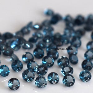 Natürliche London Blue Topas Rundschliff 4 mm facettiert - Lose Topas AAA High Quality