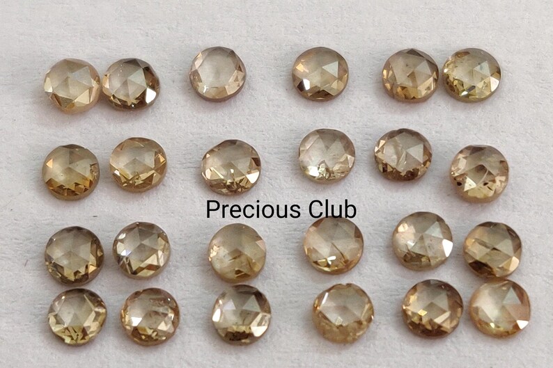 Natural brown Diamond 3mm rose cut aaa Quality- Loose Brown Diamond brilliant cut image 2