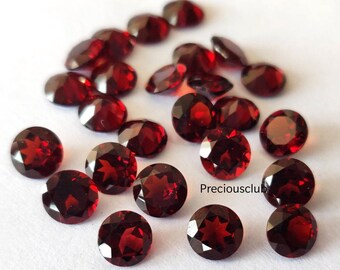 100 Pc Wholesale Lot Of Natural Garnet Round cut 1mm to 12 mm Faceted AAA Quality - lot of 100 pcs loose Garnet