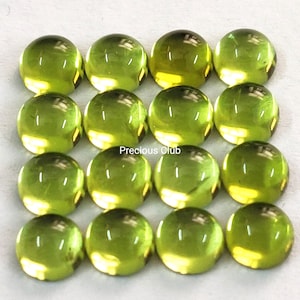 Natürliche Peridot Rund 6 mm Cabochon - Loser Peridot AAA Qualität