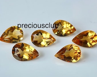 Natural Yellow Citrine Pear 6x9mm Faceted - Loose Citrine AAA Top Quality