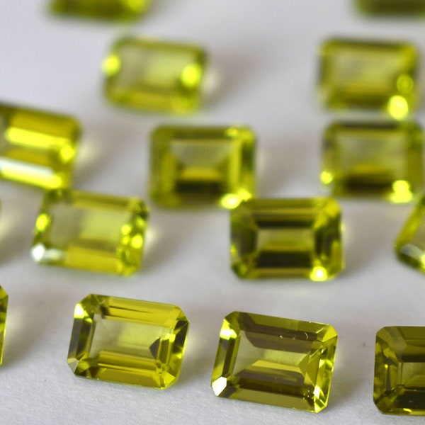 Natural Peridot Octagon cut 5x7 mm Faceted - Loose peridot AAA Quality