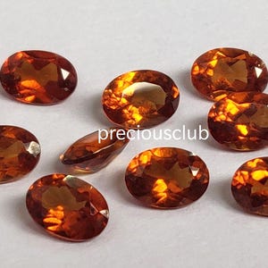 Natural Hessonite orange Garnet Oval cut 5x7mm Faceted - AAA Quality loose Hessonite orange Garnet