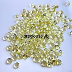Natürlicher Lemon Quarz Rund Facettiert 4 mm AAA-Qualität - Gute Farbe Lemon Quarz Rund Facettiert