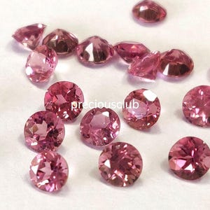 Natural Pink Tourmaline Round Faceted 5mm  Super top Quality AAA Quality -  5 MM Pink Tourmaline Faceted