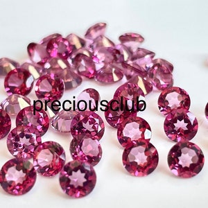 Natural 5mm Coated  Pink Topaz Round Faceted AAA Quality - Good Pink Color Topaz Round Faceted