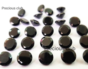 Natural Black Spinel 10mm Round Faceted cut AAA Quality - Loose Black Spinel AAA Quality