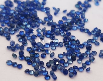 Natural Only Heated 1.25mm Blue Sapphire Round Brilliant Faceted cut AAA QUALITY
