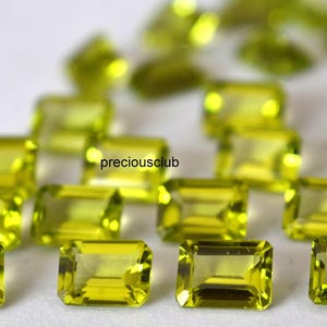 Natural Peridot Octagon cut 6x8mm Faceted - Loose peridot AAA Quality