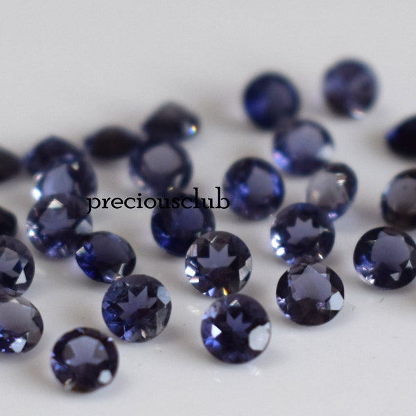 Natural 3mm Iolite Round Faceted AAA Quality -Fine AAA Iolite Round Faceted