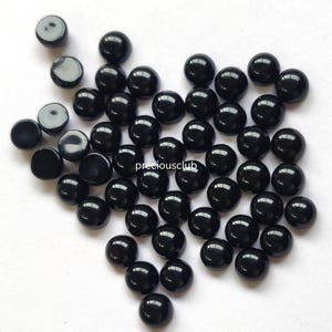 Natural Black Onyx 3mm Round Cabochon - Loose Black Onyx AAA Quality