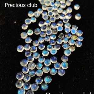 Natural Rainbow Moonstone Round 5mm Cabochon - Good AA QUALITY