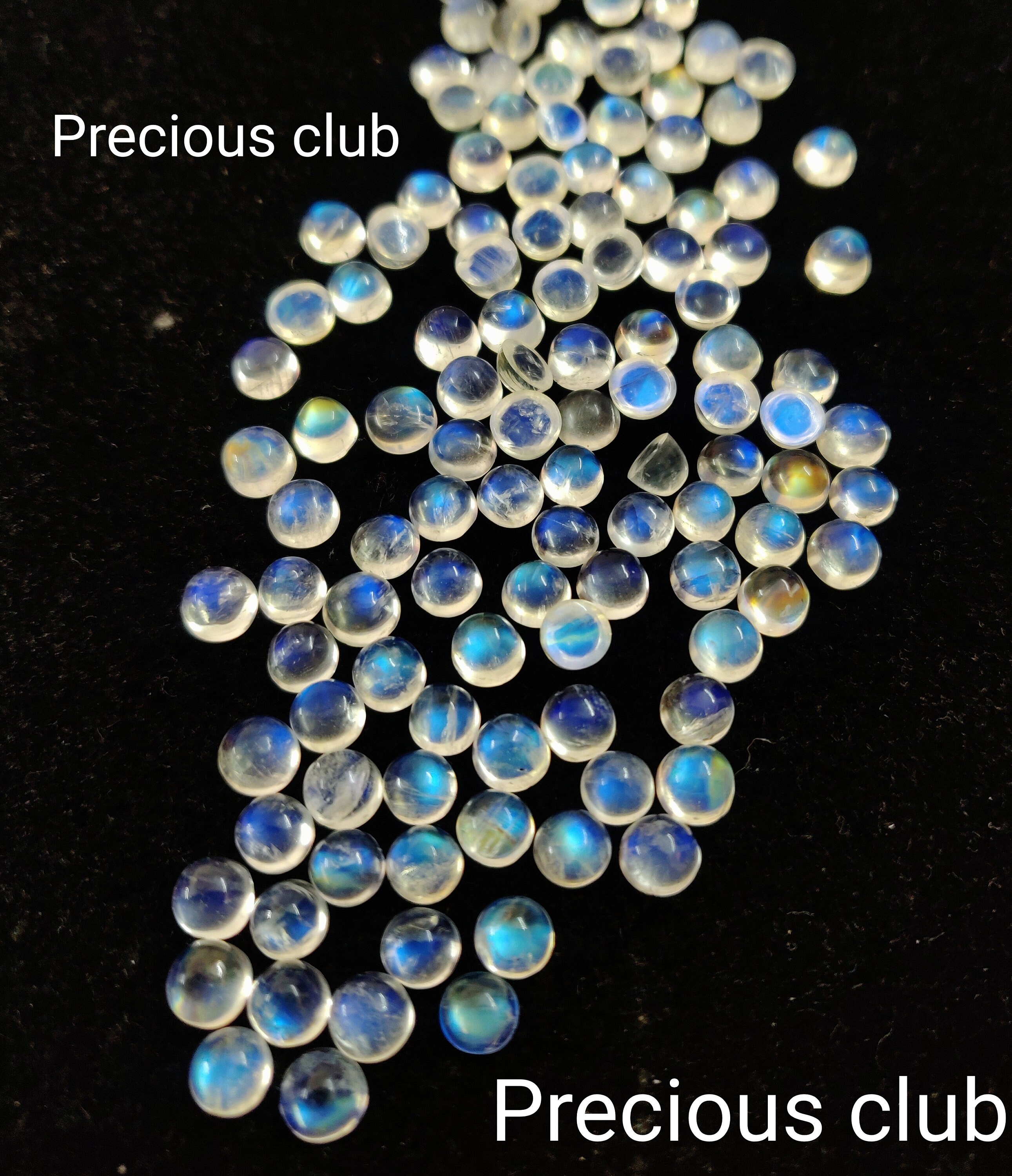 Pierre De Lune Arc-en-ciel Naturelle - Cabochon Rond 6 Mm - Lot De Plus De 25 Pièces