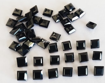 Natural Black Spinel 5mm Square Faceted cut AAA Quality- Loose Black Spinel