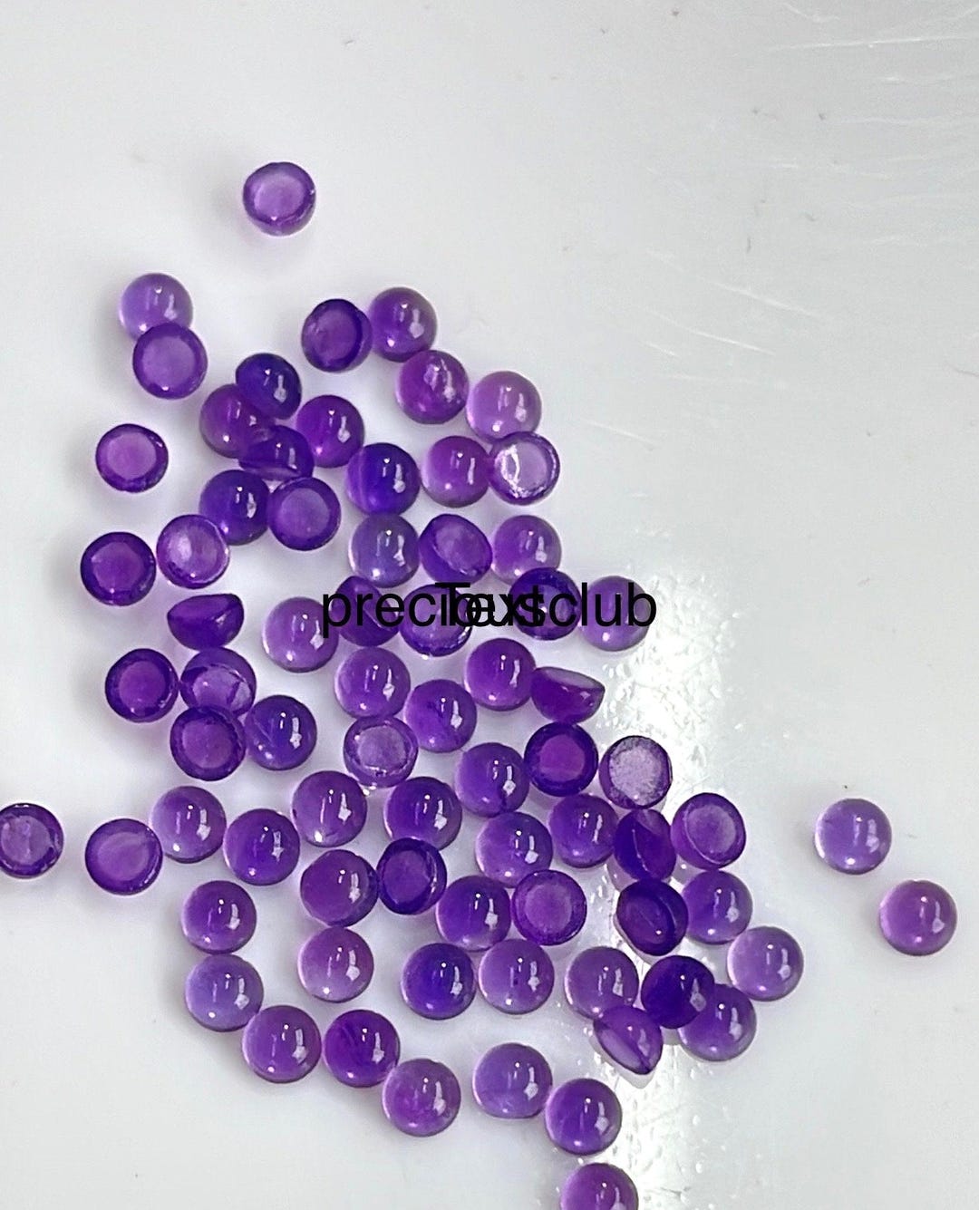 天然アメジスト ラウンド 2 mm カボション - ルースジェム AAA 最高