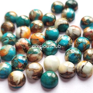 Oyster copper Turquoise Round 10mm Cabochon- loose Oyster copper Turquoise AAA Quality