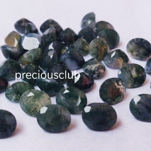 100 PC-Großhandelsmenge von natürlichem AAA-Qualitäts-Moosachat 3 x 5 mm bis 8 x 10 mm Oval facettierter Top-Qualität