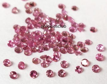 Turmalina Rosa Natural Redonda Facetada 2 mm Calidad AAA - Turmalina Rosa Facetada 2 MM