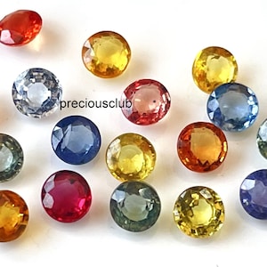 Natural only heated Multicolor sapphire 3mm Round Normal Faceted AAA Quality