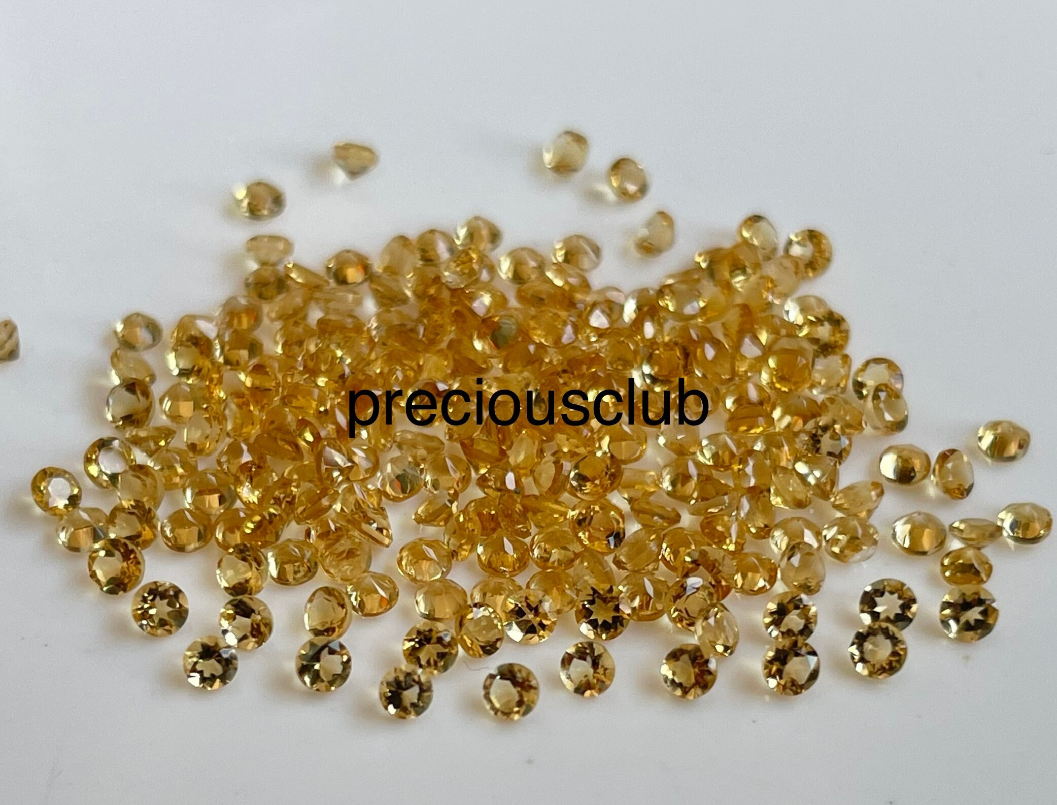 100 個卸売ロット天然シトリンラウンドカット 1 mm から 12 mm