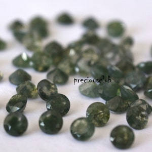 Natural AAA Quality Moss Agate 2mm Round Faceted Top Quality- Loose Moss Agate Round Faceted AAA Quality