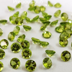Natural Peridot Round cut 4mm Faceted - Loose Peridot AAA Quality
