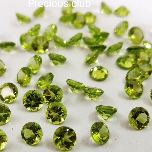 Natural Peridot Round cut 4 mm Faceted - Loose Peridot AAA Quality